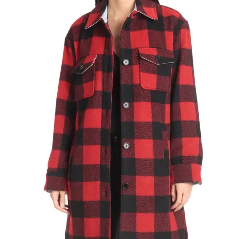 Avec Les Filles Red and Black Utility Jacket